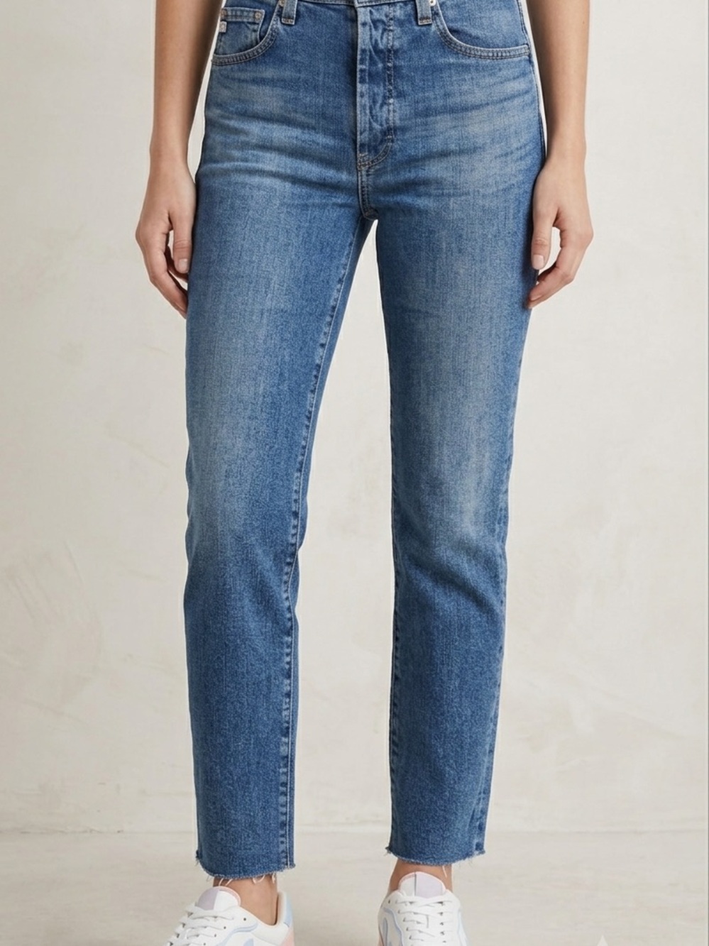 Ag Adriano Goldschmied AG-ed High Rise Straight Ankle Raw Hem Jeans Size 26